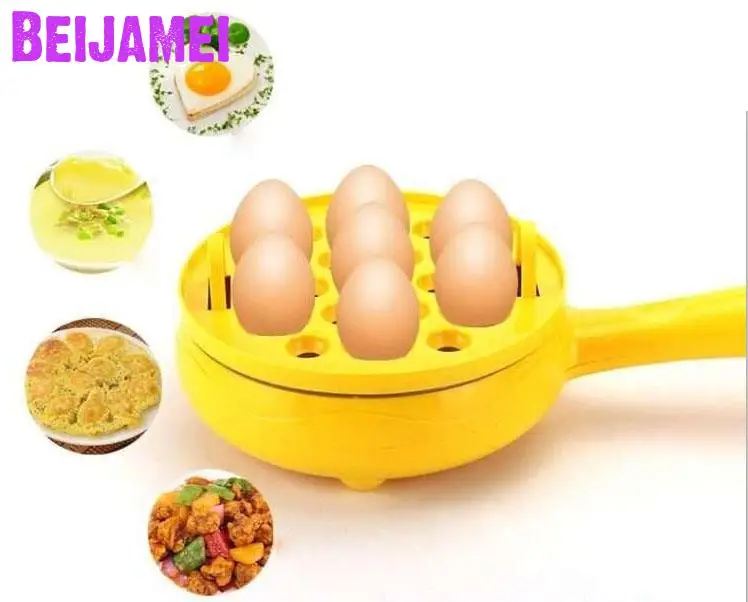 BEIJAMEI Small Egg Steamer Electric Frying Pan Intelligent Fried Eggs Egg Boiler Breakfast Machine