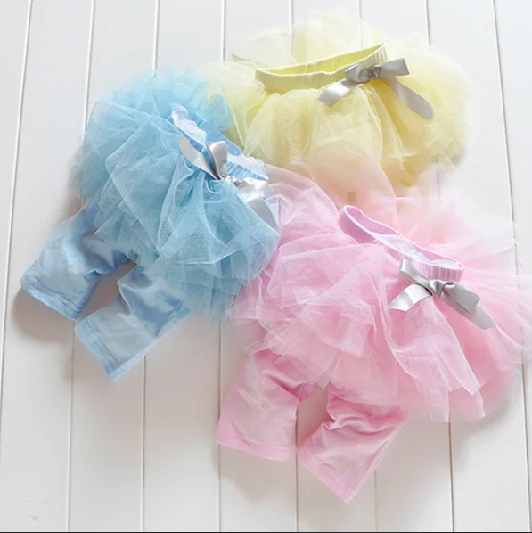 Children Girl Tutu Skirt Culottes Leggings Girl Gauze Pants Party Skirts With Bow Dance Clothing Children Skirt Pant For Girls