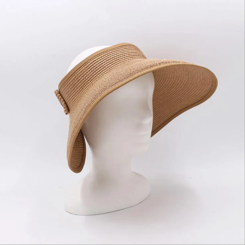 Sun visor beach hat ladies visor foldable wide-breasted female summer sun hat ladies hat summer wide-brimmed straw hat