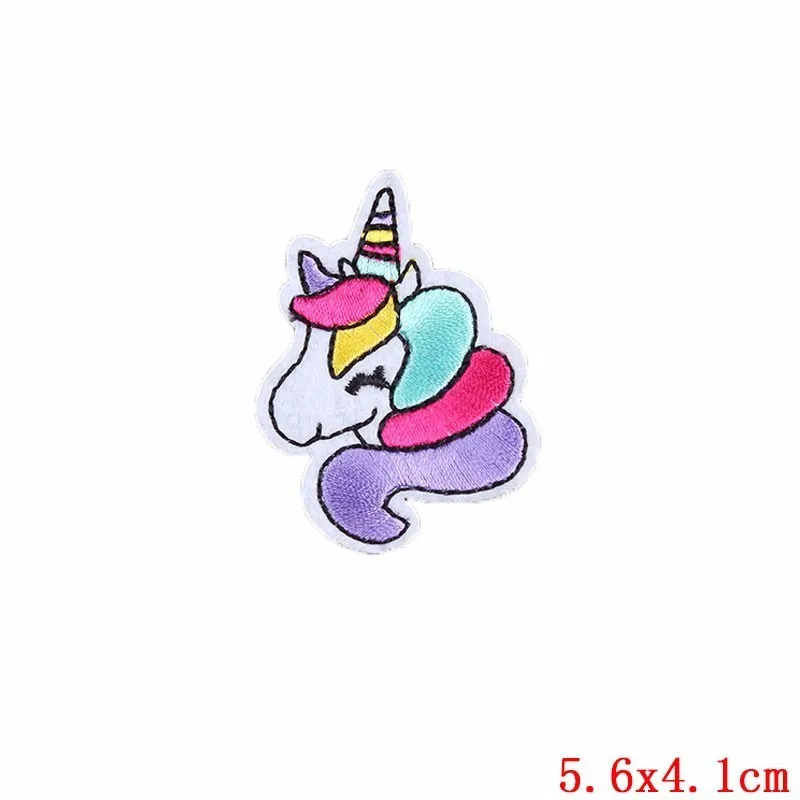 Pulaqi 10PCS Wholesale Stock Cute Unicorn Embriodered Iron Patches For Clothing Iron On Patch For Kids Clothes Decor DIY F