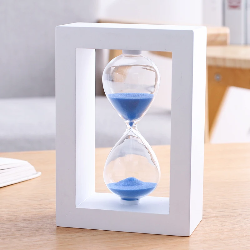 Square Wooden Timer Clock Sandglass 30 Minute Sand Hourglass Dining&Barbecue Countdown Timing Home Decoration Reloj De Arena