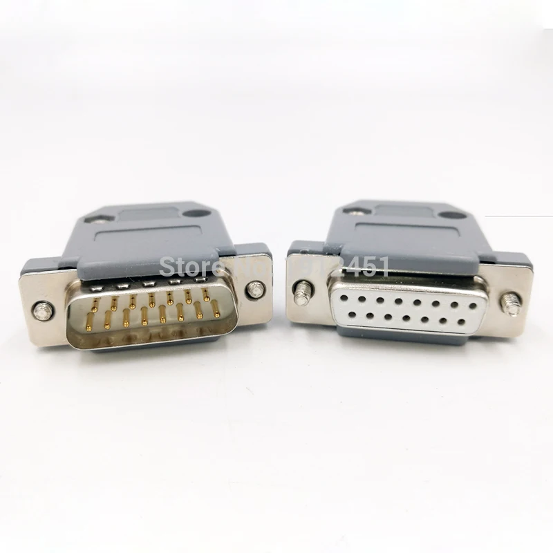 DB15  data cable connector plug VGA Plug 3 row D type connector 15pin port socket adapter female&Male DP15