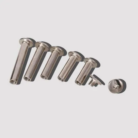 20pcs M5*6/8/10/12/15/18/20/25/30mm Nickel Plated Chicago Screws Cheap Snap Rivet Books Butt Screw Photo Album Binding Screw