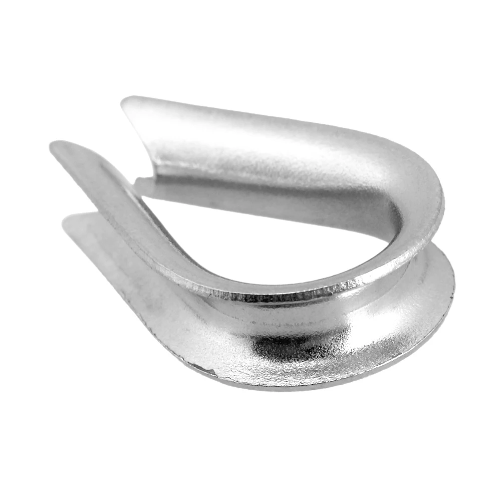 10pcs Stainless Steel Wire Rope Protection Ring Fasteners Wire Rope Anchor Line Thimbles Silver European Wire Pope Thimbles