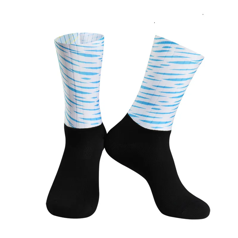 Sport Anti Slip Silicone Seamless Integral Moulding High-tech Cycling Socks Breathable Road Bicycle Bike Racing Socks