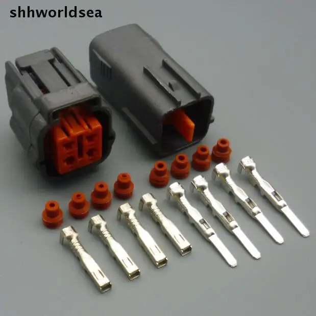 

shhworldsea 4/10/50/100set 4 pin car waterproof connector Oxygen sensor plug automotive electrical socket 6195-0018 6195-0015