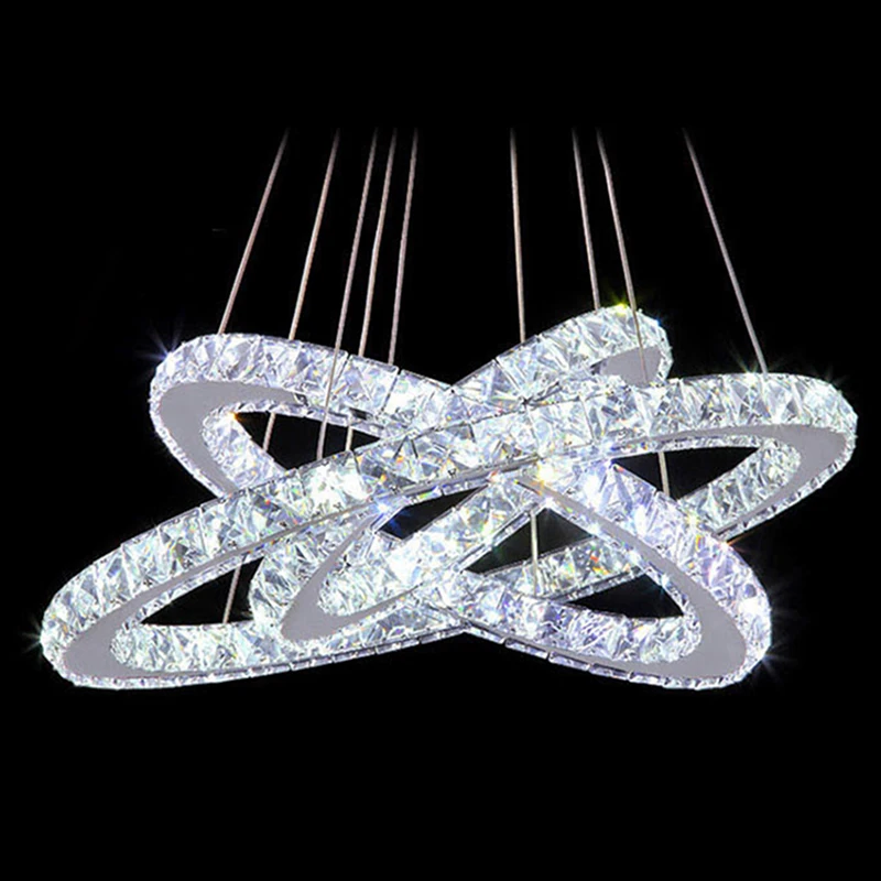 

Diamond 3 Rings Crystal Light Fixture LED Chandeliers Lights suspension Lumiere Modern LED Lighting Chandeliers Lamp