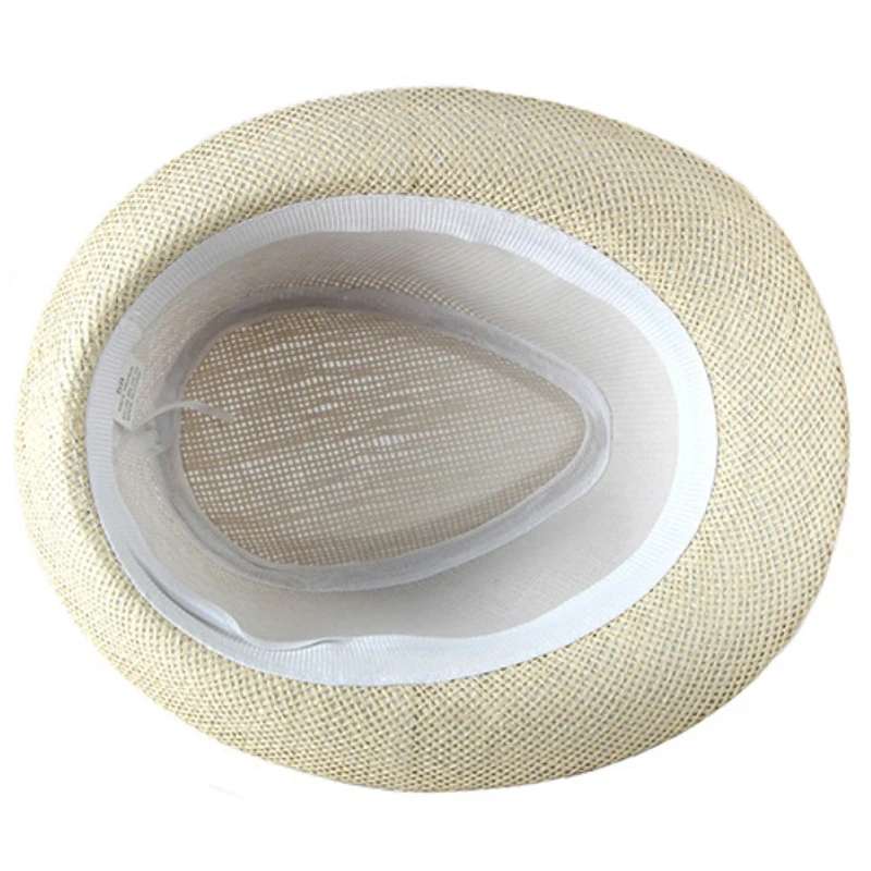 HT2378 Summer Women Men Fedoras Straw Hat Short Brim Trilby Panama Hats Men Straw Beach Sun Hats for Men Breathable Fedora Hat