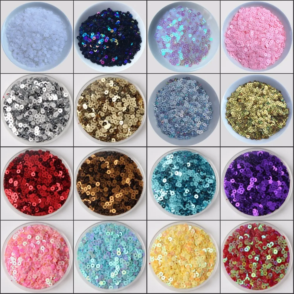 10g/pack 2mm-6mm Loose Flat Round Sequins Paillette Sewing Craft For Wedding Decoration Garment Dress Shoe Caps DIY Accessory