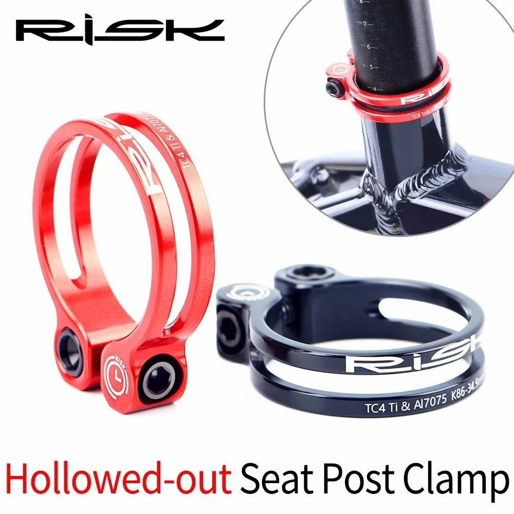 

RISK 31.8mm 34.9mm Aluminum Alloy Bicycle Seat Post Clamp with Titanium Bolt Bike Seatpost Clamps MTB Seat Clamping Clip