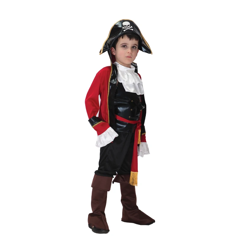 Children Kids Boys El Captain Costume Royal Pirate Prince Costume New Year Pirates Party Purim Halloween Fancy Dress Up