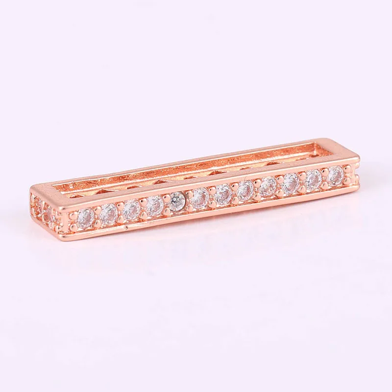 Cuentas de circonita brillante para fabricación de joyas, Micro pavé de 26x3mm para pulseras, manualidades Diy, cuentas espaciadoras, bisutería,