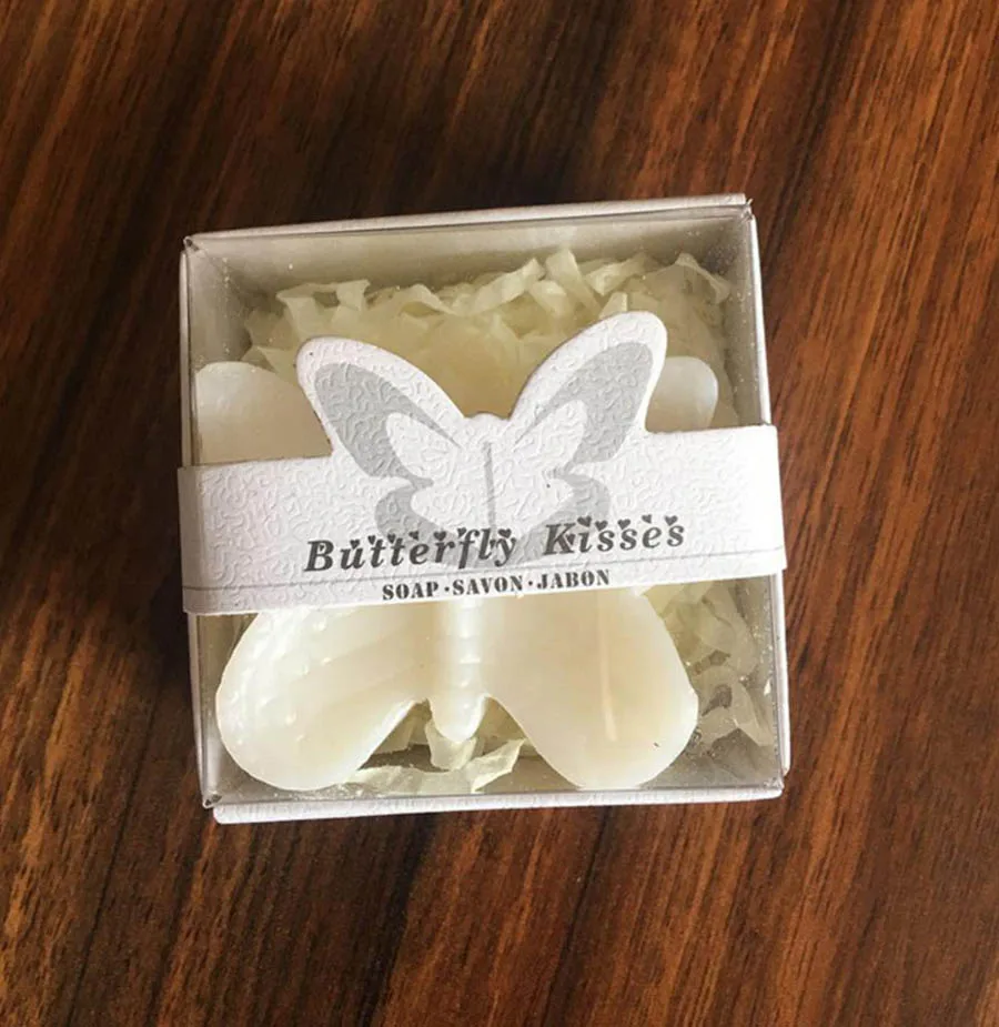 20pcs White Butterfly Soap With Box For Wedding Party Birthday Baby Shower Souvenirs Gift Favor New