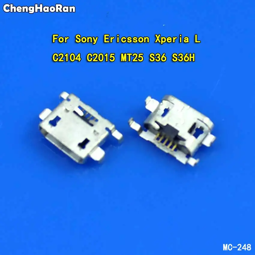 ChengHaoRan 2pcs Micro USB Charge Dock Socket Jack Plug For Sony Xperia L S36 S36H C2105 C2104 MT25 Charging Connector Port