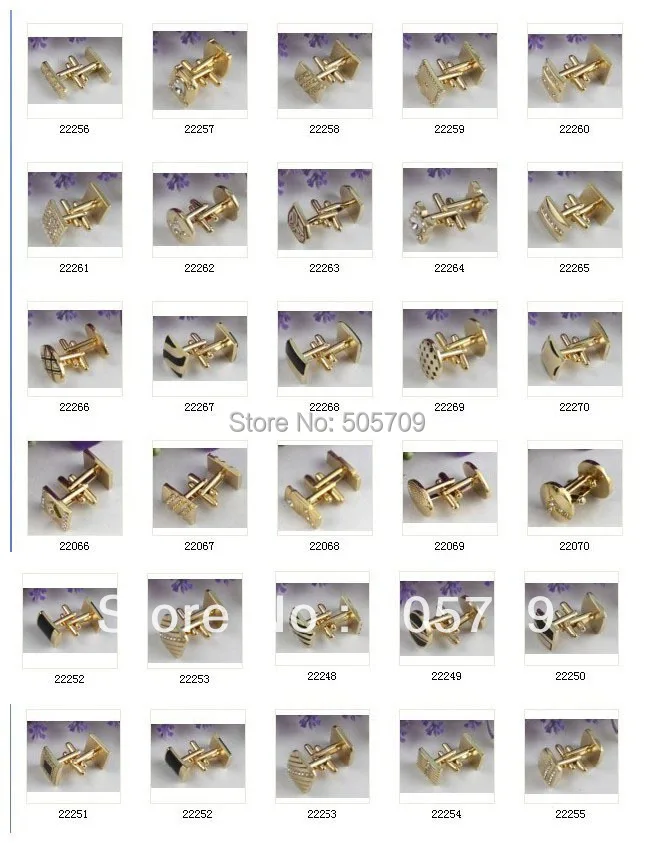 

12 Pairs of gold plate fashion Cuff link Cufflinks #22444