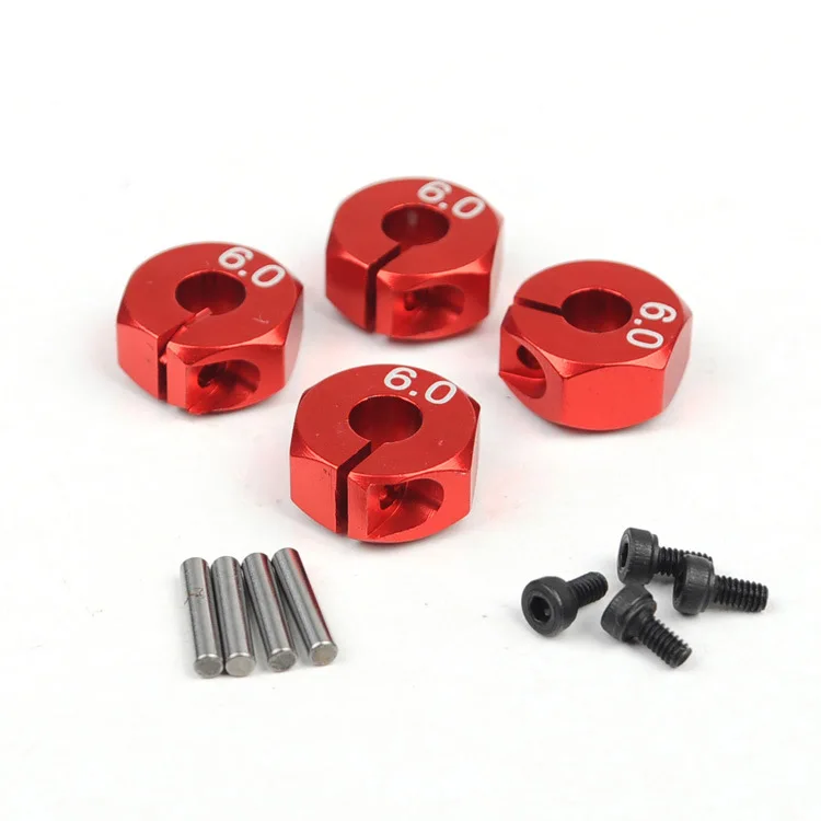 YUKALA  4mm/5mm/6mm metal CNC wheels nut /hex hub for 1:10 RC car  12mm aluminum wheel hex driver  adaptors Multicolored