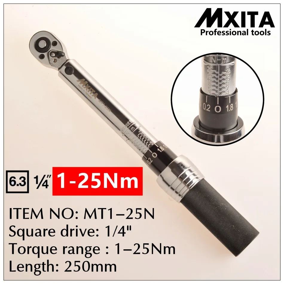 

Mxita 1/4 inch 1-25Nm Adjustable torque wrench Bicycle bike tools bike repair spanner hand tools