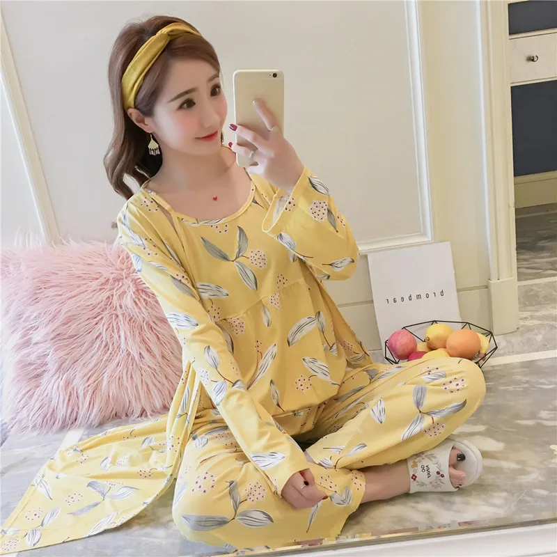 Pigiama da 3 pezzi da donna nuovo di zecca set di cinturini per Spaghetti in seta lattea e pantaloni lunghi e camicie da notte lunghe set di pigiami
