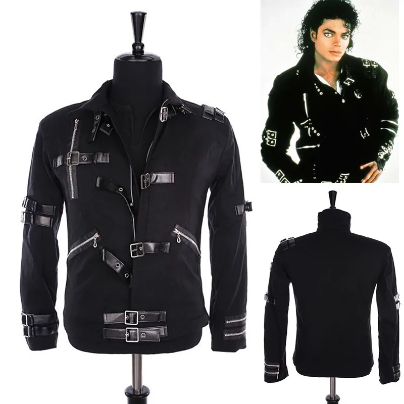 Michael Jackson BAD Jacket in Black Strecth Punk for Role-player Impersonator