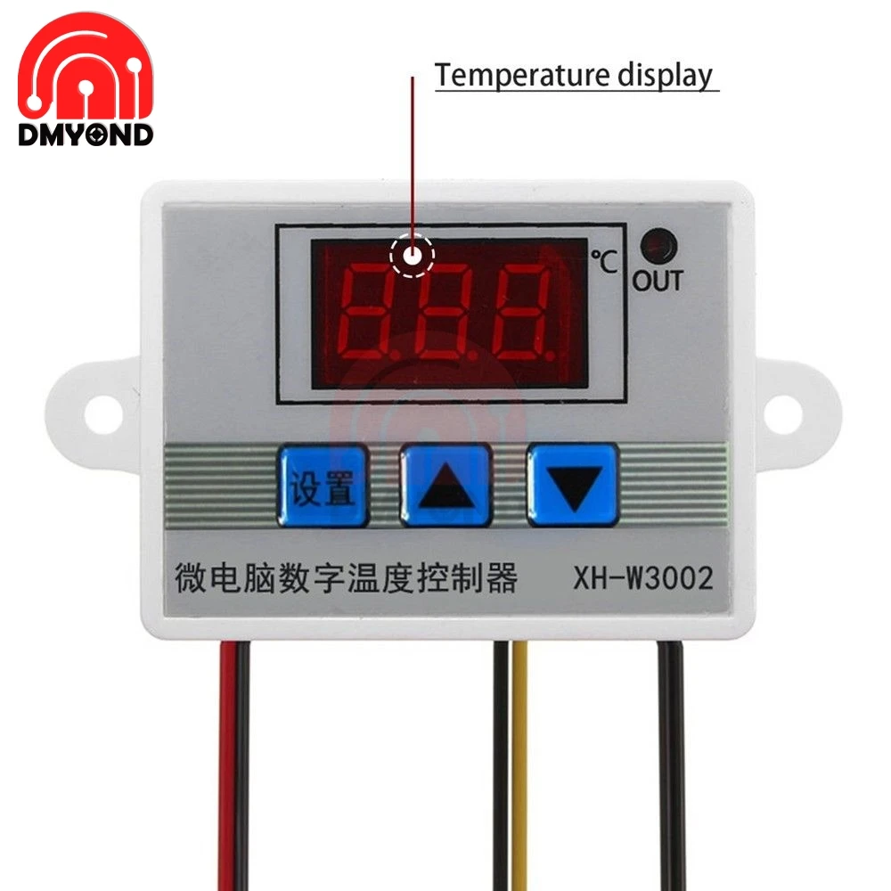 XH-W3002 AC 110-220V LED Digital Temperature Controller Thermos Thermoregulator Sensor Meter Heating Cooling+1m 10k 3950 Wire