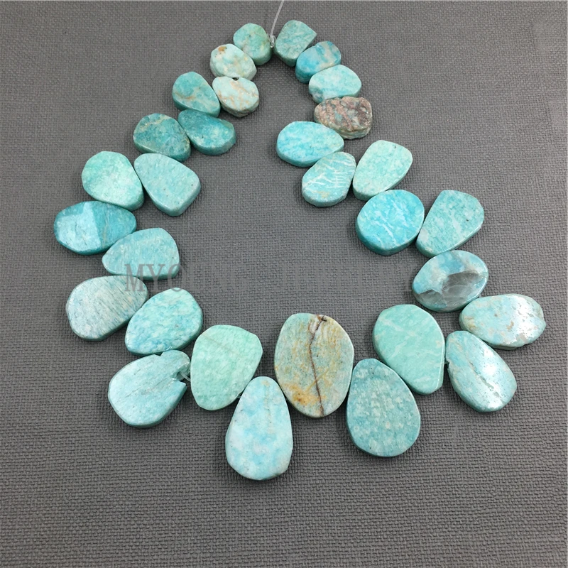 Petals Shape Amazonite Slice Top Drilling Pendent Beads,Gems stone Beads For Jewelry Making MY1102