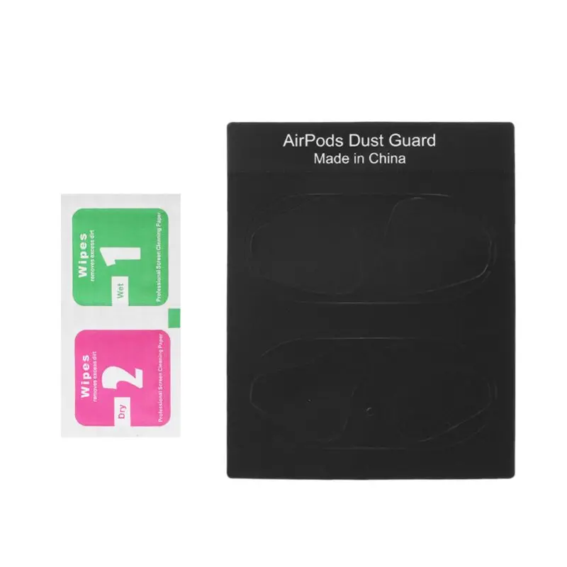 1ペアダストガード保護ステッカーイヤホンケースシェルスキン防塵airpods充電ボックス