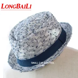 Summer New Fashion Women Small Brim Fedora Hats Female Pork Pie Hats For Men Chapeu Sun Beach Caps ELDS006