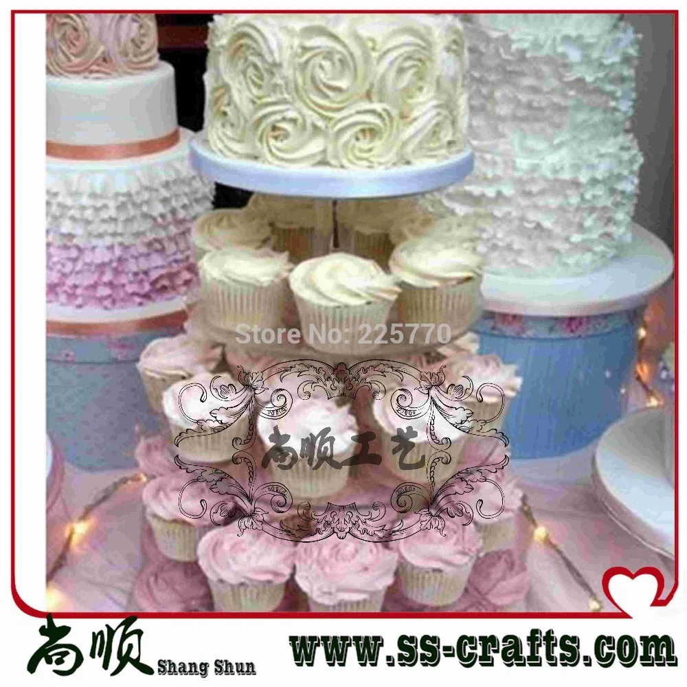 

4 Tier Round Acrylic Cupcake Stand, 4 Tier Round Perspex Cupcake Stand, 4 Tier Round Plexiglass Cupcake Stand