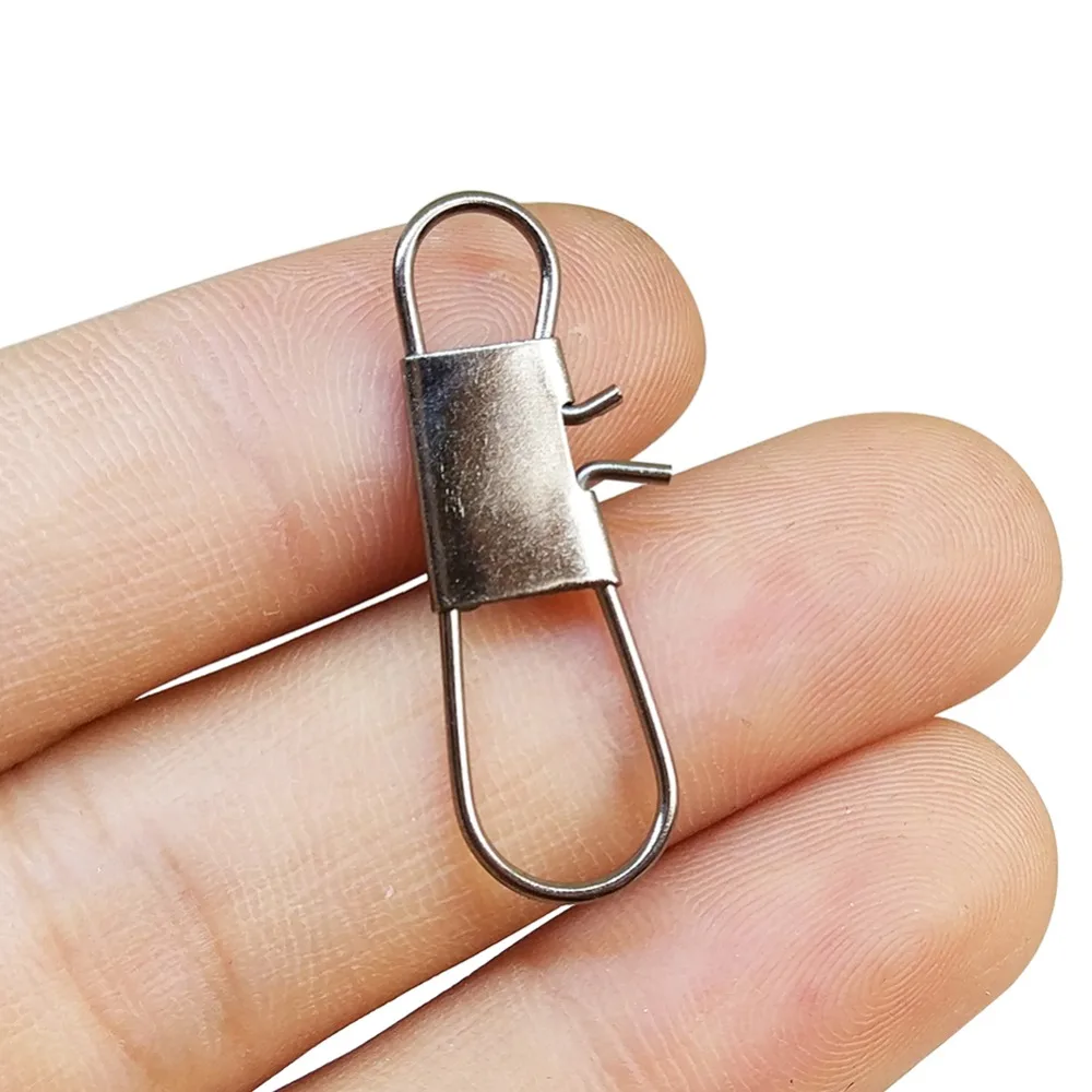 INFOF 500/1000pcs Fishing Swivels Snap Hook Interlock Snap #0-#6 Steel Alloy  Lure Hook Connector Feeder Carp Fishing Tackle