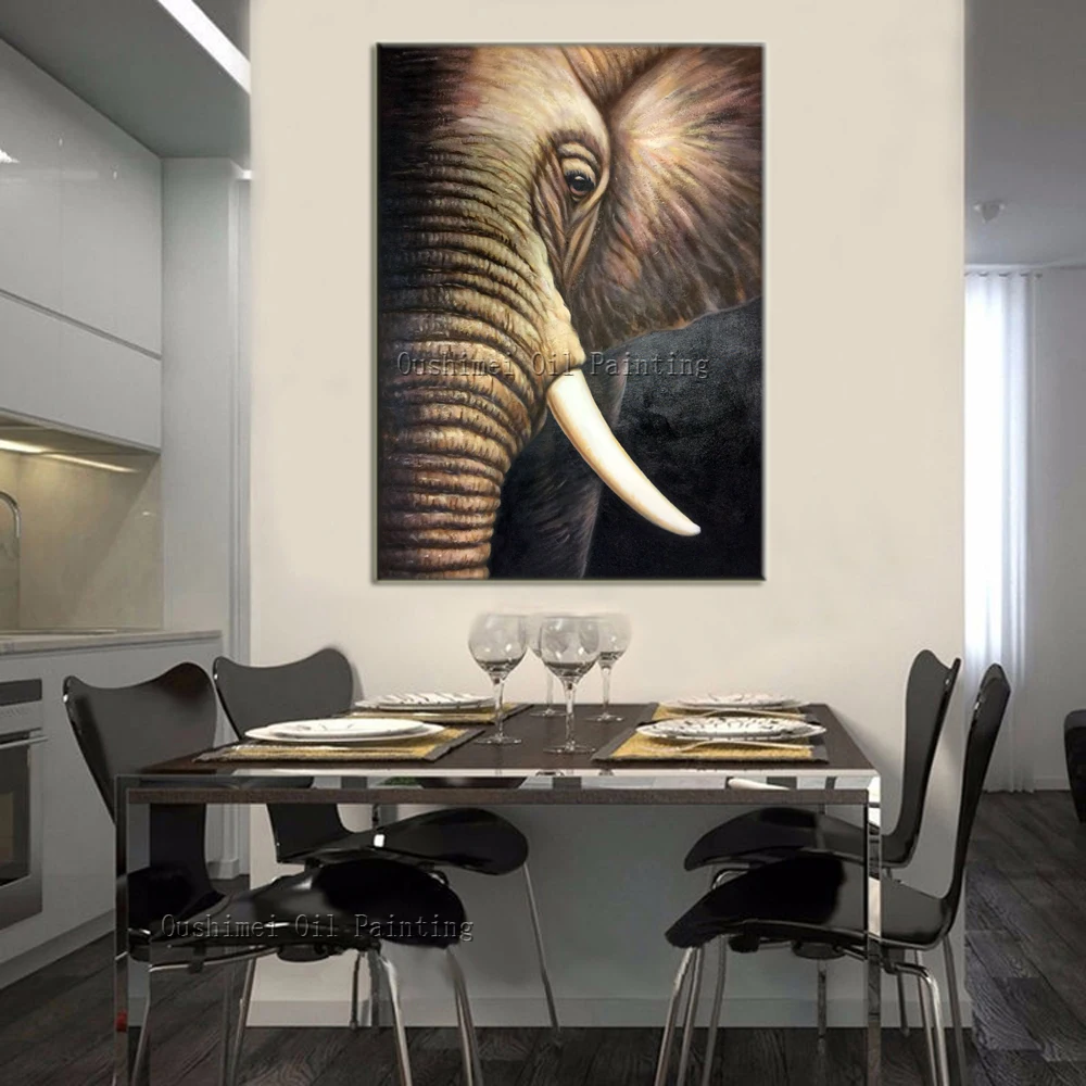 

Western Paintings Pop Art Elephant High Quality Reproduction Oil Painting Handmade Animals On Canvas Painting Decoration