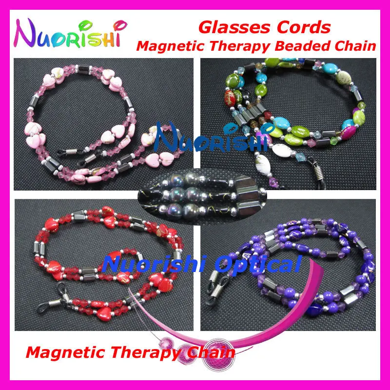 five designs 10 pcs high classic nice Magnetic Stone beaded eyeglasses sunglasses eyewear spectacle chain cords free shipping