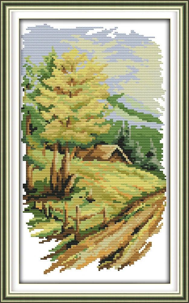Joy Sunday Long version of the four seasons Cross stitch Embroidery kit Print Canvas Modern Wall Art Painting For Home Decor