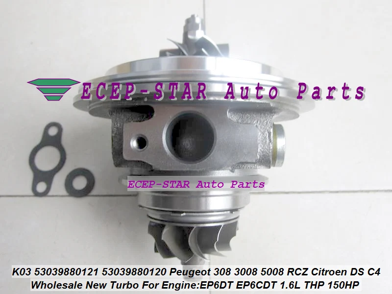 Free Ship Turbo CHRA Cartridge K03 53039880121 53039700121 Turbocharger For Peugeot 207 308 3008 5008 RCZ C4 DS EP6CDT 1.6L THP