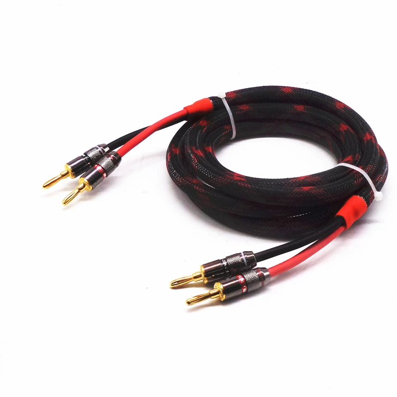 

8 square meters Oxygen-Free Copper Speaker Cable Home Amplifiler Subwoofer Banana plug Audio Cable Hifi OFC Braided Audio Line