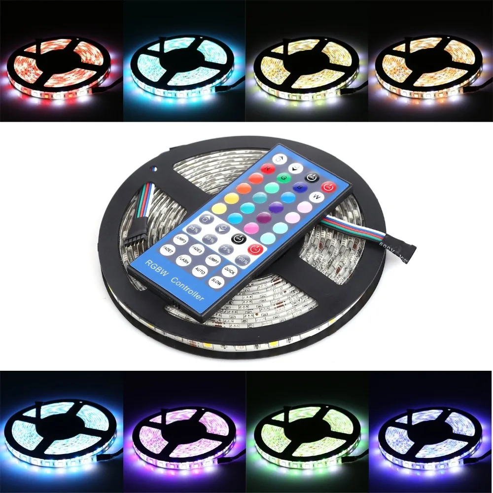 

5m LED Strip 5050 RGBW DC12V Fite De 60LED/m RGB+White / RGB+Warm White Flexible LED Light with 40keys IR Remote Control