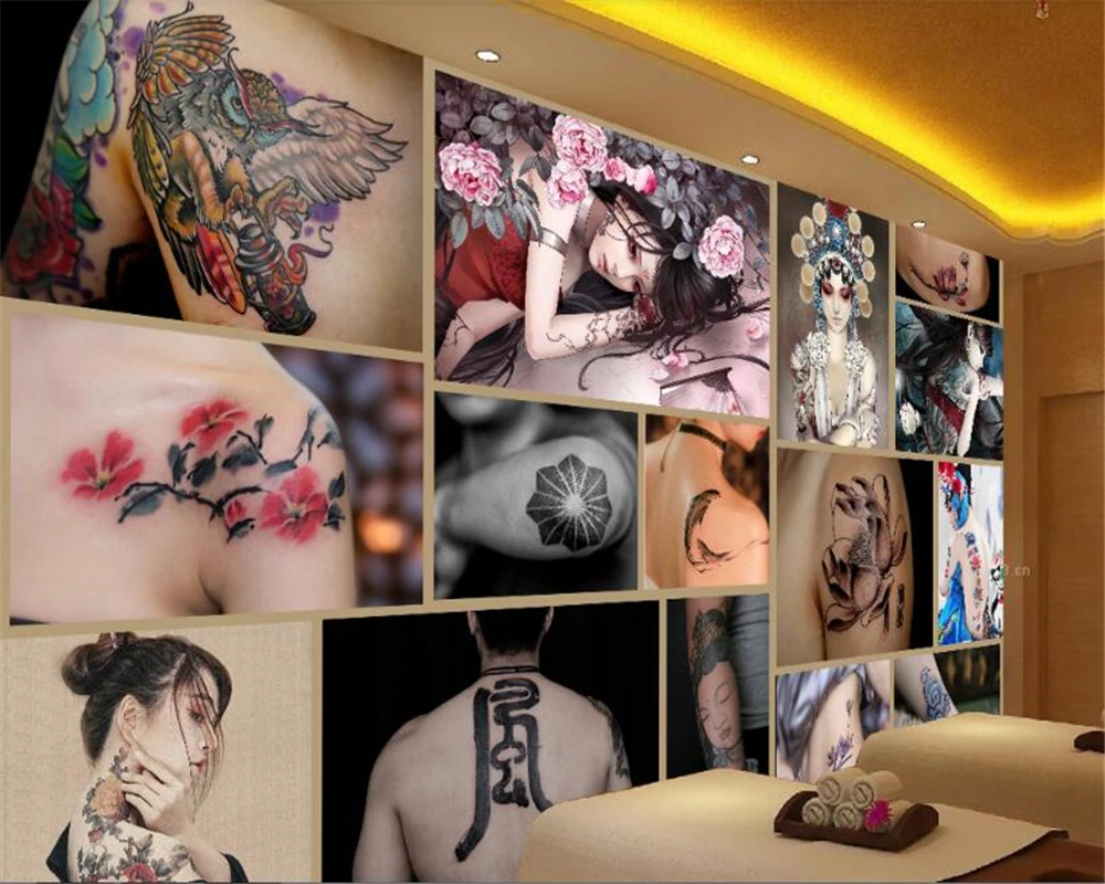 beibehang Customize any size three-dimensional wallpaper puzzles tattoo studio background wall decorative painting papier peint