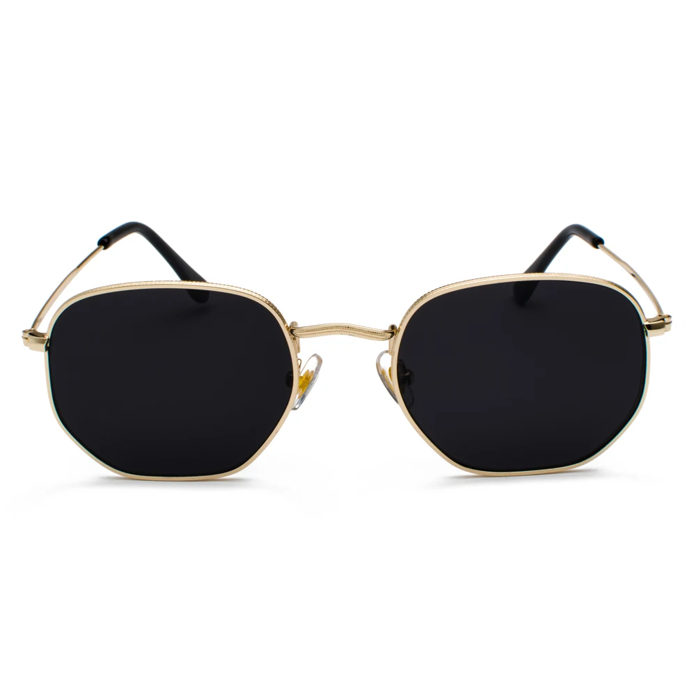 Kachawoo Vintage Gold Sunglasses Men Square Metal Frame Silver Brown Black Small Sun Glasses Female Unisex Summer Style