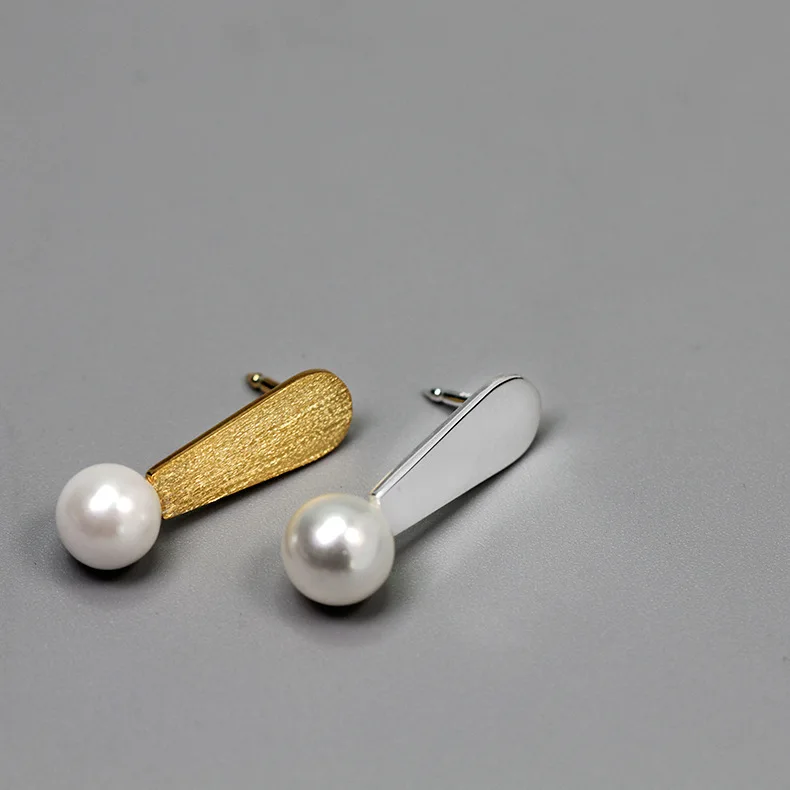 Amxiu Handmade Exclamation Mark Brooch 100% 925 Sterling Silver Jewelry Pins Freshwater Pearl Brooches For Women Kids Buckles