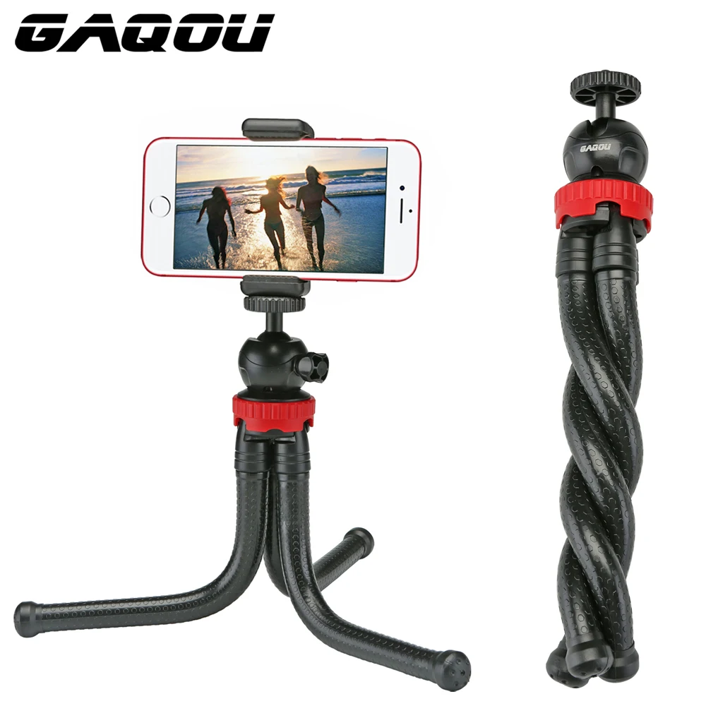 GAQOU Portable Tripod Flexible Octopus Travel Mini Mobile Phone Tripod Bracket Monopod Selfie Stick For iPhone DSLR Camera Gopro