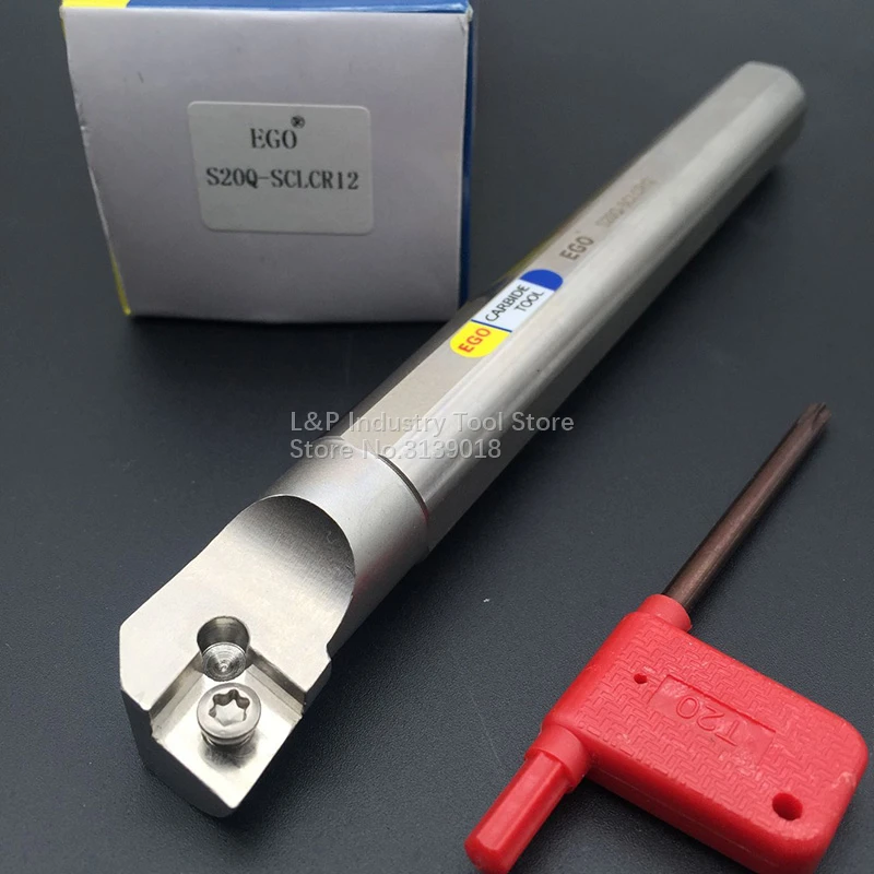 

EGO Anti-vibration 95 Angle Inner Bore Bar S25R-SCLCR12 D25mm Length 200mm Tool Holder For Insert CCMT120404 Metal Lathe Cutter