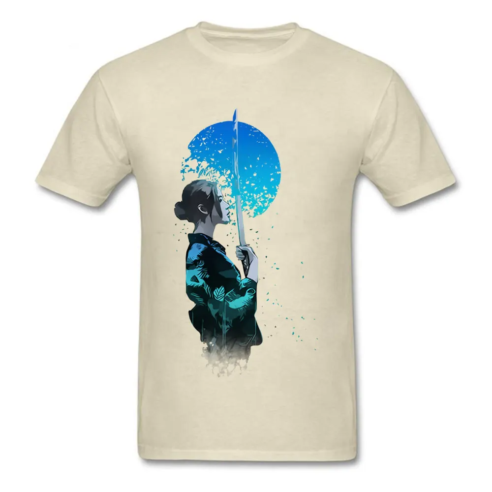 Blue Moon Japanese Geisha Samurai Funny Men T-shirts Cool Design Short Sleeve Sweatshirts Yellow Women Warrior Rebel T Shirt