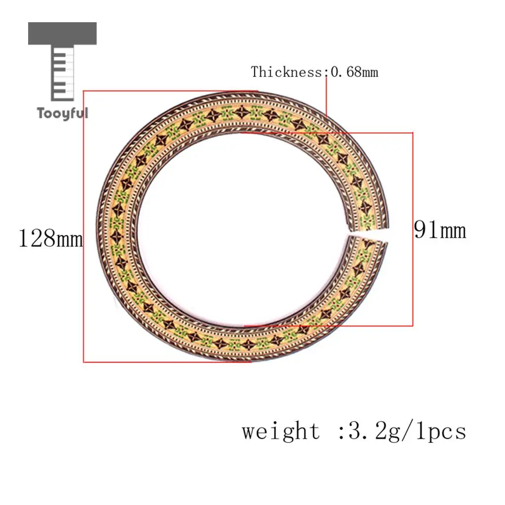 3Pcs Luthier Tool Roseta Guitarra Clasica Rosewood Acoustic Classical Guitar Soundhole Rosette Inlay Guitar Sound Hole DIY Decor