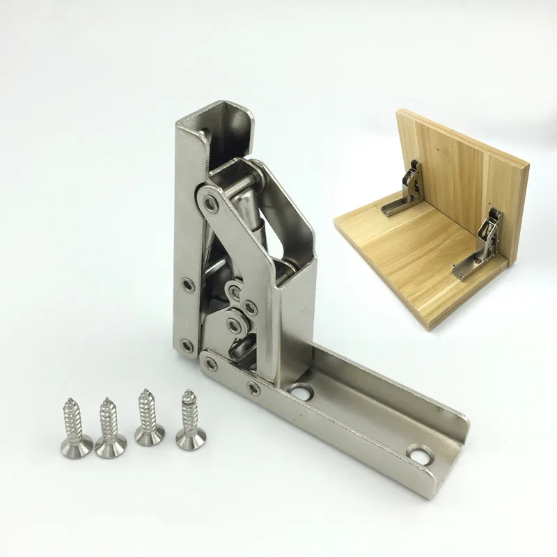 2pcs Cold steel 90 degree folding shelf hinge bracket hidden table holder hinge furniture accessories folding shelves