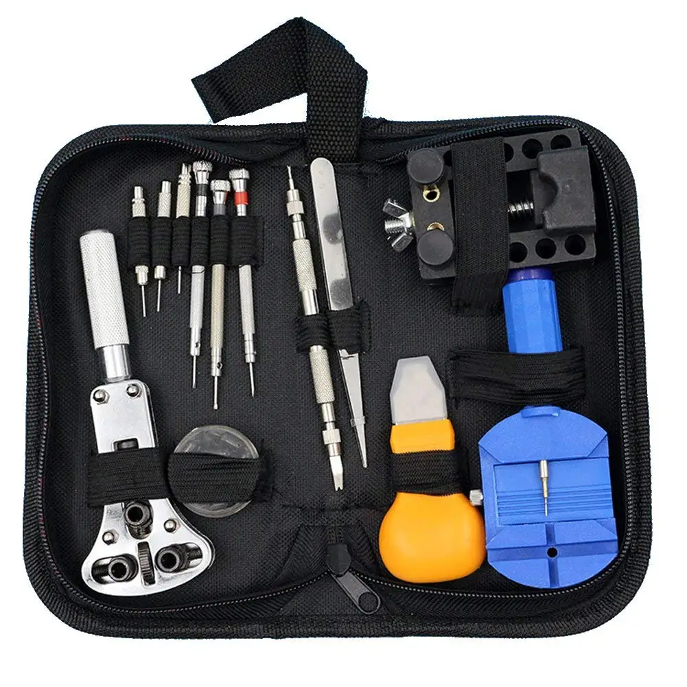 

13Pcs Watch Repair Tool Kits Professional Watch Opener Spring Bar Tool Watch Band Link Pin Back Remover Tool with Carrying Case