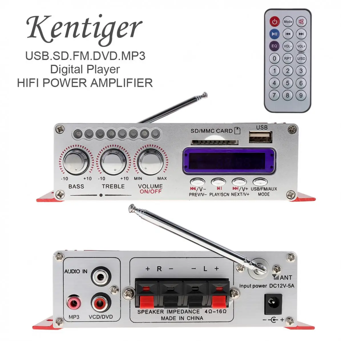 Sale HY-502 2CH HI-FI Digital Audio Player Car Amplifier FM Radio Stereo Player Support SD / USB / MP3 / DVD Input