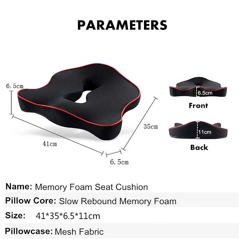 PurenLatex Memory Foam Caudal Vertebra Protect Orthopedic Chair Pillow Coccyx Cushion Pad Car Seat Mats Prevent Hemorrhoid Treat