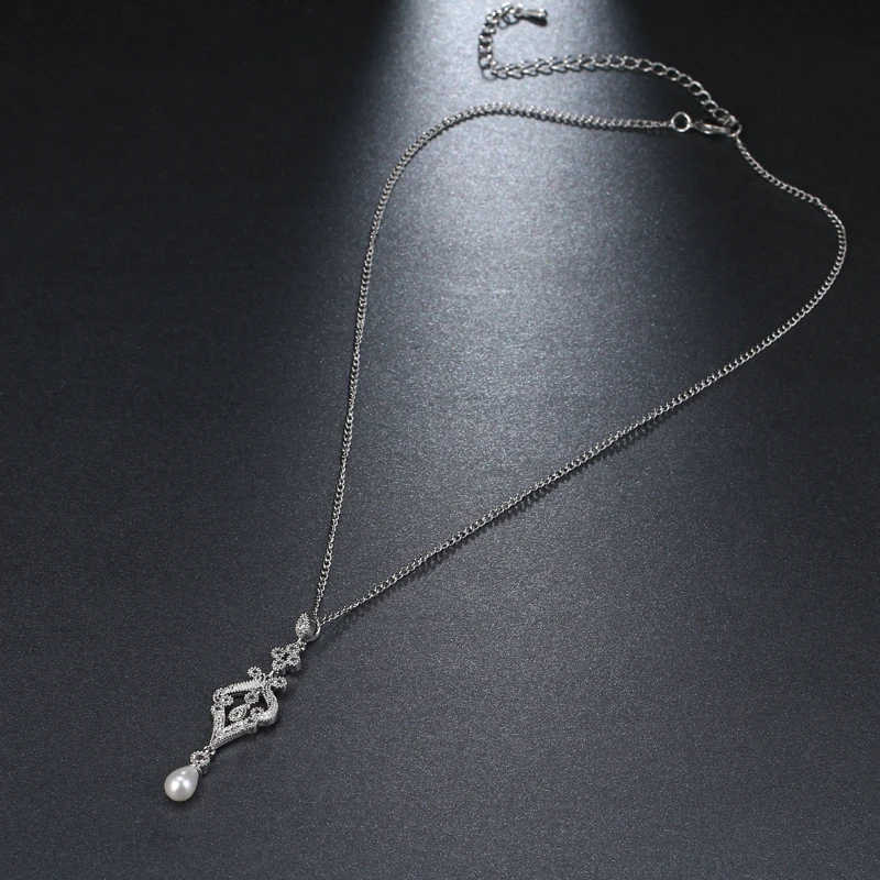 EMMAYA New Simulated Pearl Fashion Pendant Necklaces Wedding CZ Crystal Wholesale Price