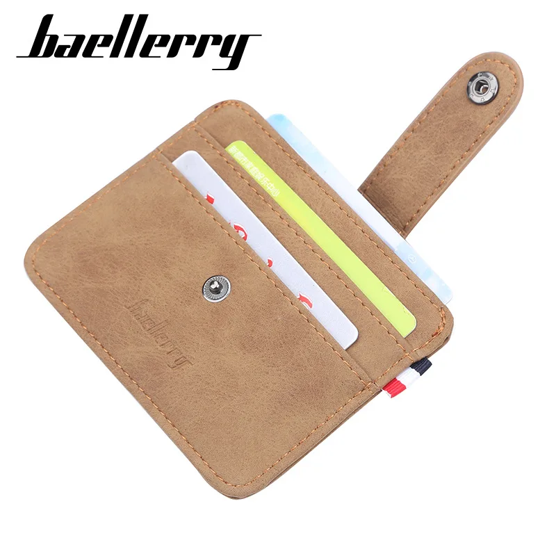 baellerry Brand Super Thin Credit Card Holder Wallet Designer Male Nubuck Leather Slim Vintage ID Card Case Small Purse For Man