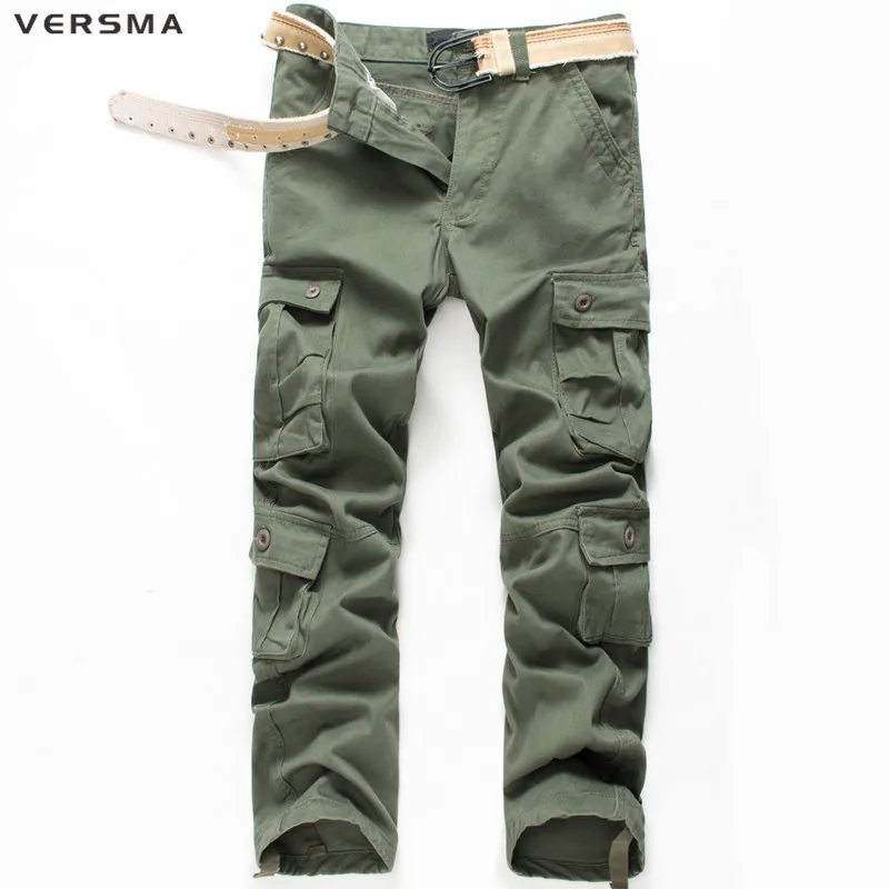 VERSMA Mens Joggers Tactical Camouflage Pants Men Fashion Casual Cargo Pants Multi Pockets Male Trousers No Belt Dropshipping