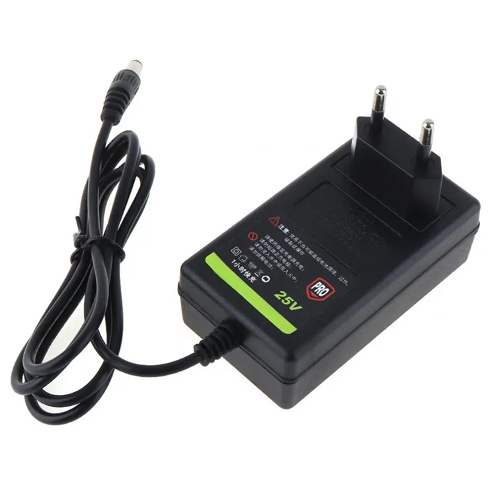 100-240V US/EU Portable Multifunction 25V DC Li-ion Charger Support US / EU Power Source for Lithium Drill / Electrical Wrench